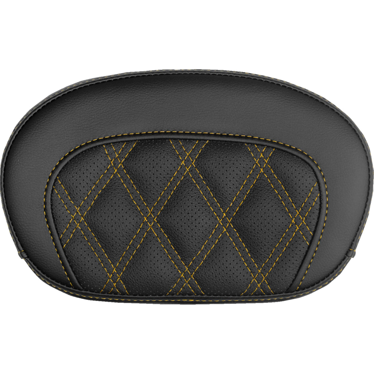 SADDLEMEN 0822-0737 061018407 Mini Contour Sissy Bar Pad lattice stitch - gold stitch