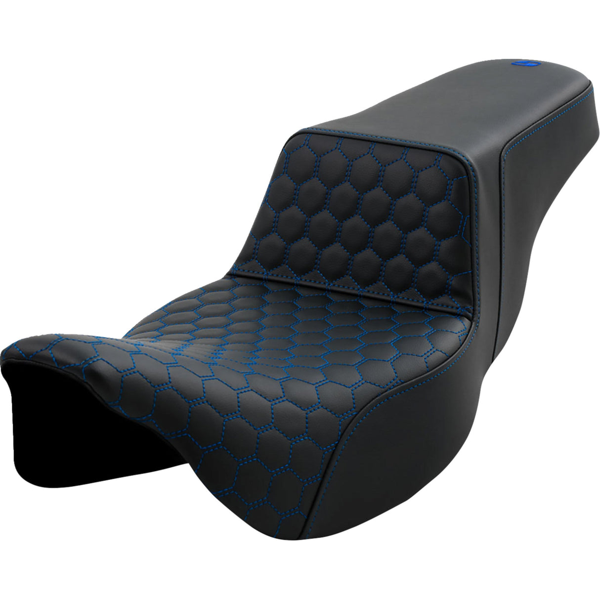 Saddlemen Honeycomb Step-Up Seat Honeycomb Extended Reach Blue Stitching - 808-07B-17801 For Harley Touring 2008-2025