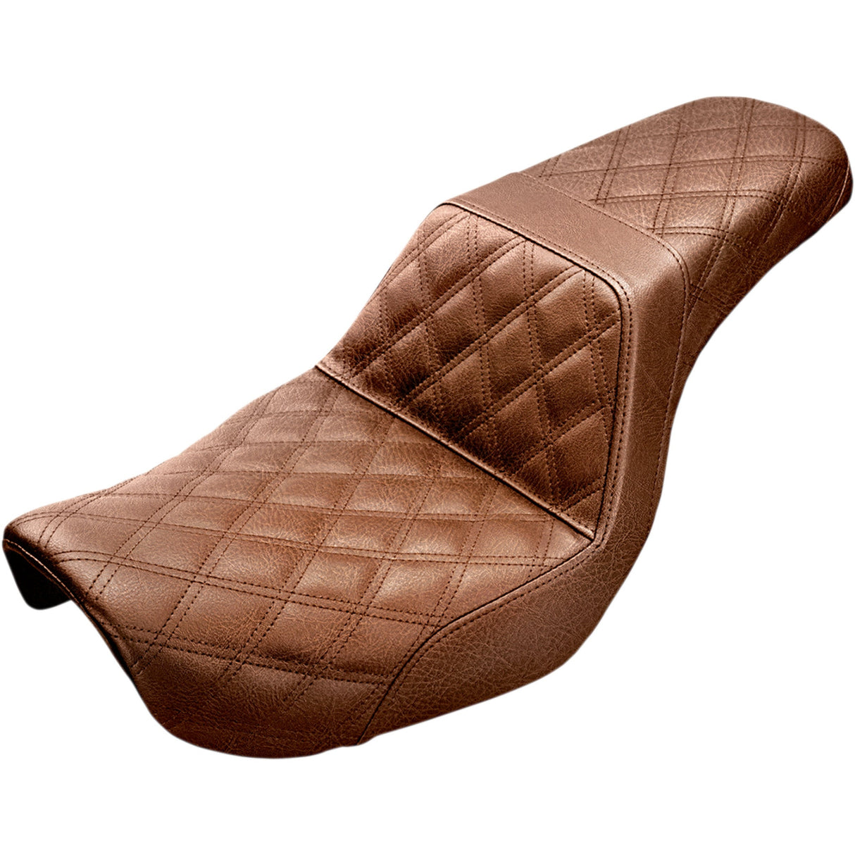 Saddlemen Step-Up Seat — Full Lattice Stitch Brown Dyna - 804-04-175BR For Harley Dyna 2004-2005