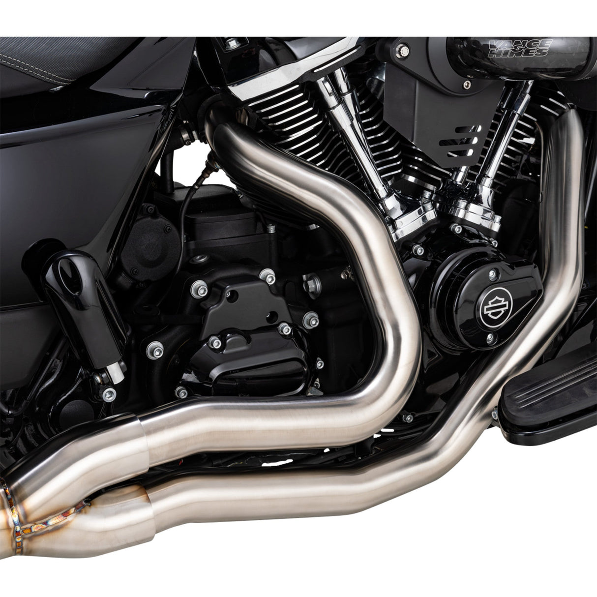 VANCE & HINES 1810-3310 27346 2-into-1 Gaslighter Exhaust System with heat shields - m8 touring - brushed