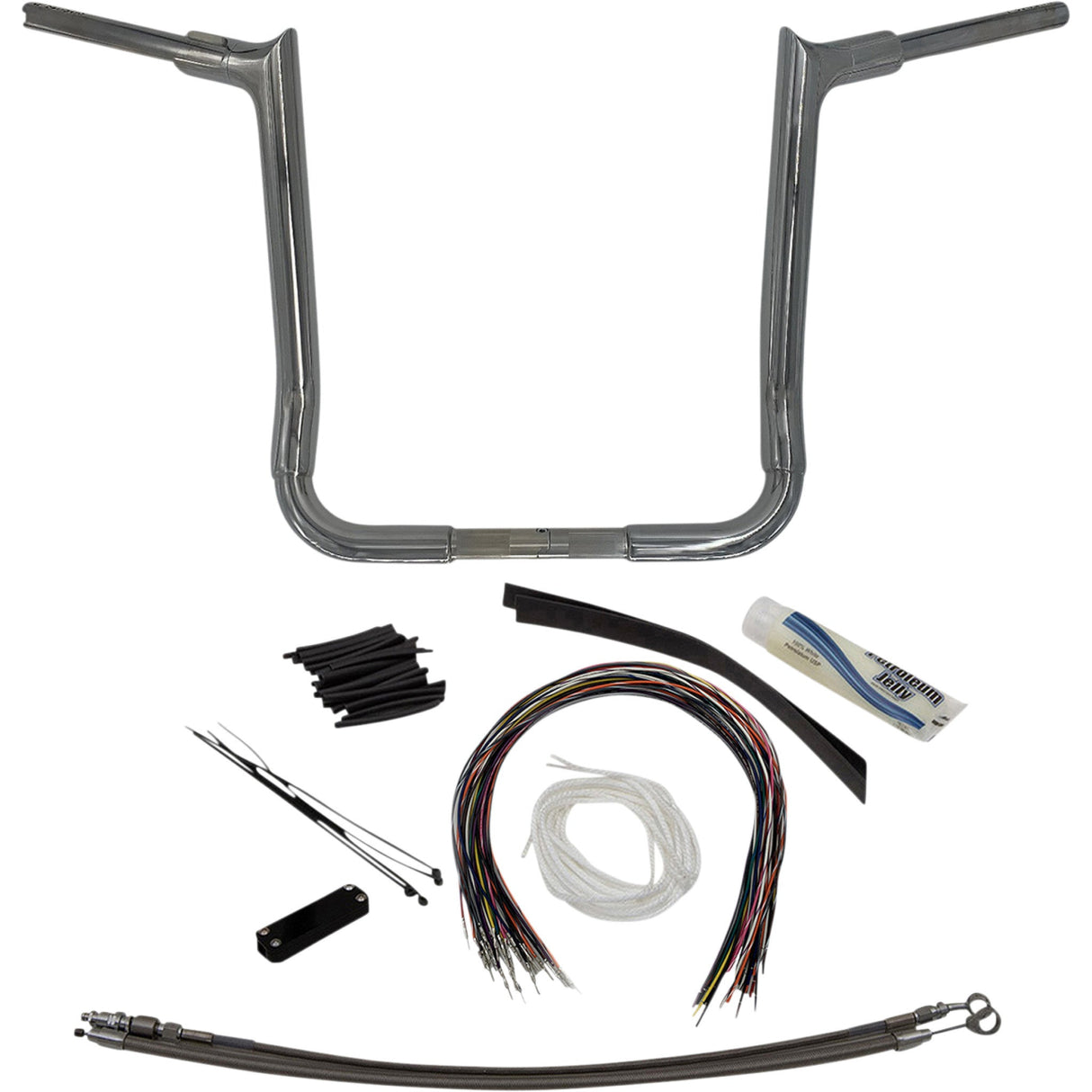 FAT Baggers INC. 1-1/2" EZ Install Pointed Top Handlebar Kit 16" Chrome - 809116 For Harley Touring 2008-2013