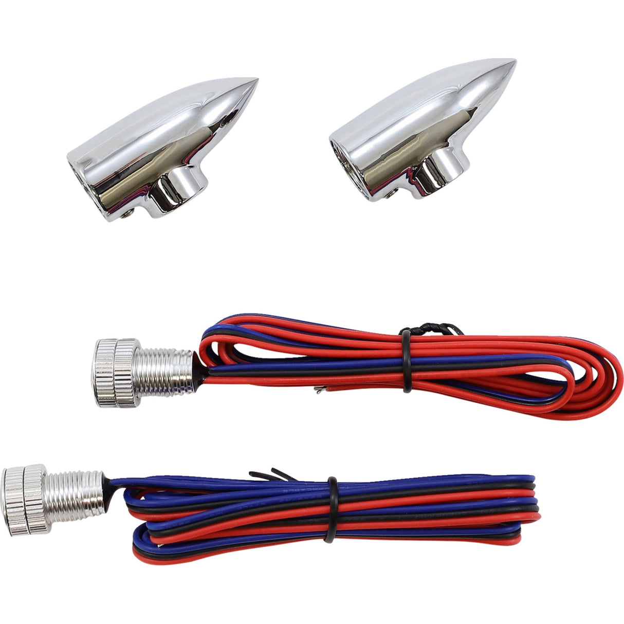 Paul Yaffe Bagger Nation Lightning Bullets Run Turn LED Lights Marker LIghts Amber Chrome - LB-F-AMB-C For Harley Softail 2018-2020