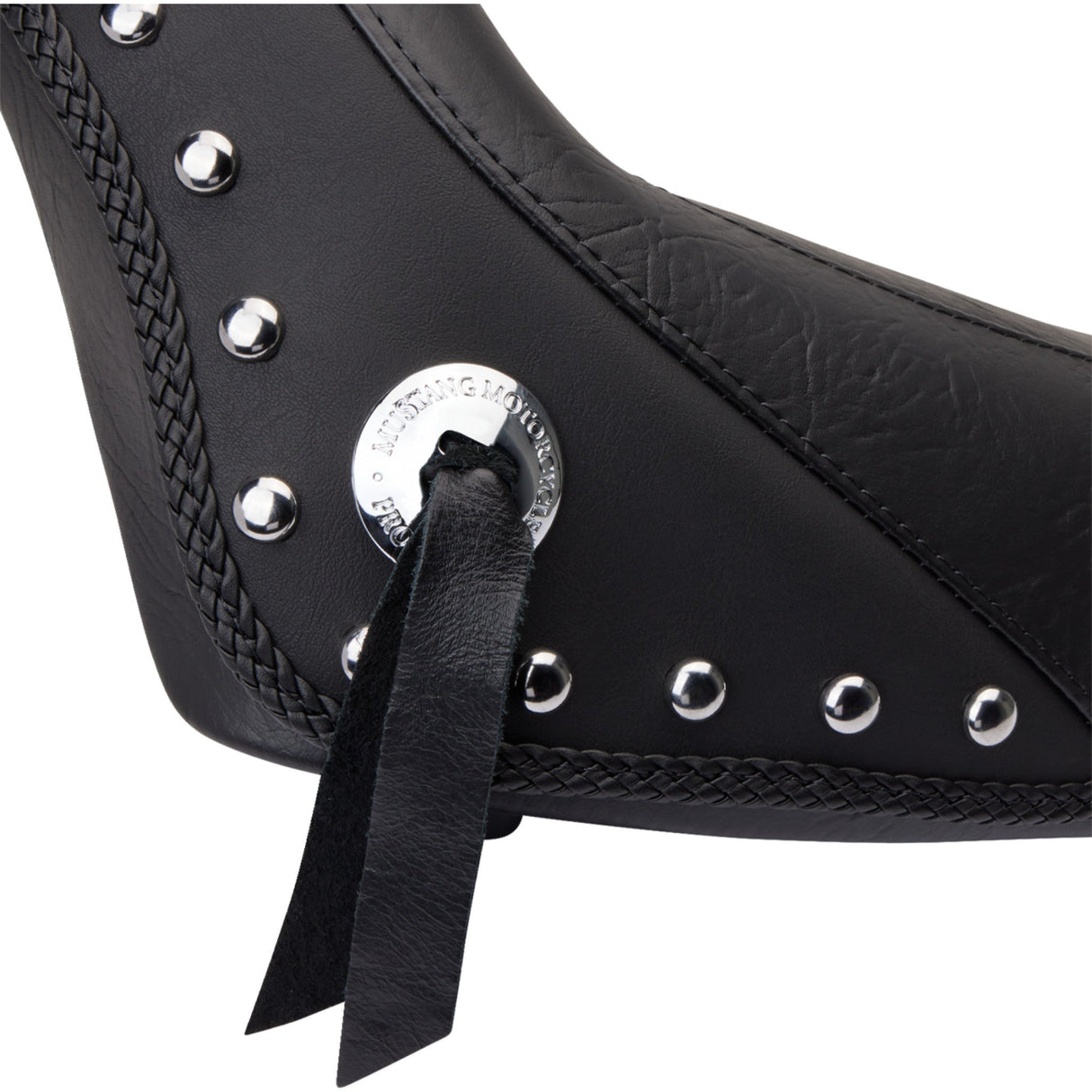 Mustang Studded Vinyl Solo Seat — Without Backrest - 76174 For Harley Softail 2005-2017