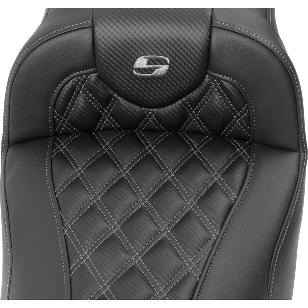 Saddlemen Roadsofa™ Extended Reach Seat Without Backrest Lattice Stitch Dark Gray Stitch FL FX - 823-07-20702 For Harley Touring 2023-2026