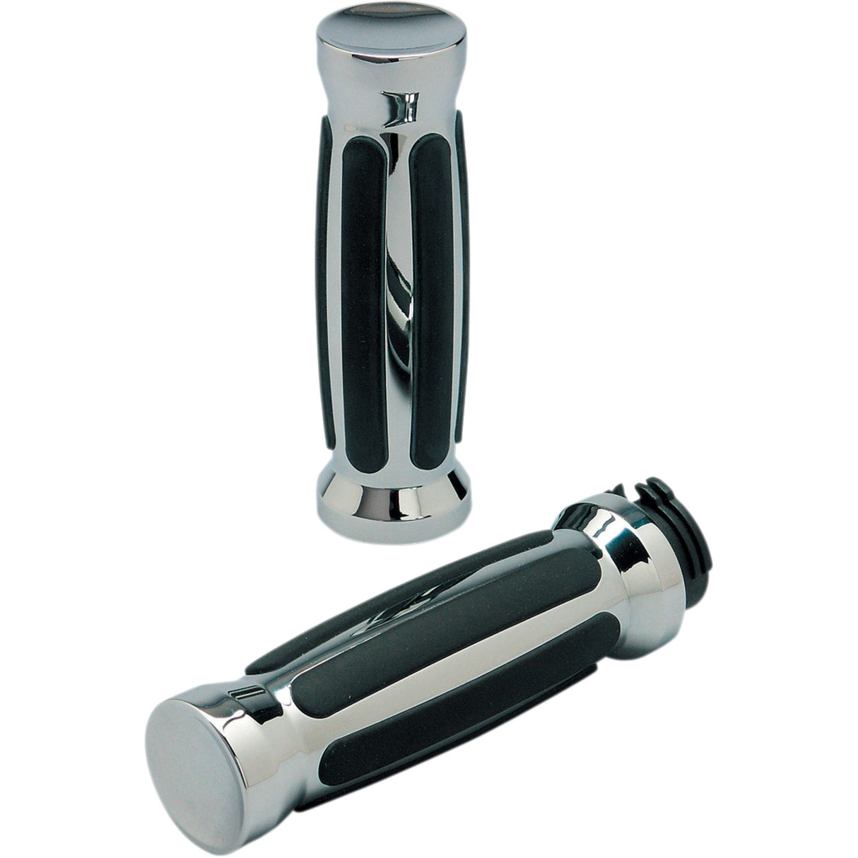 PRO-ONE Perf.mfg. Custom Straight Rubber Grips Cable Chrome For Harley Motorcycles 1980-2020