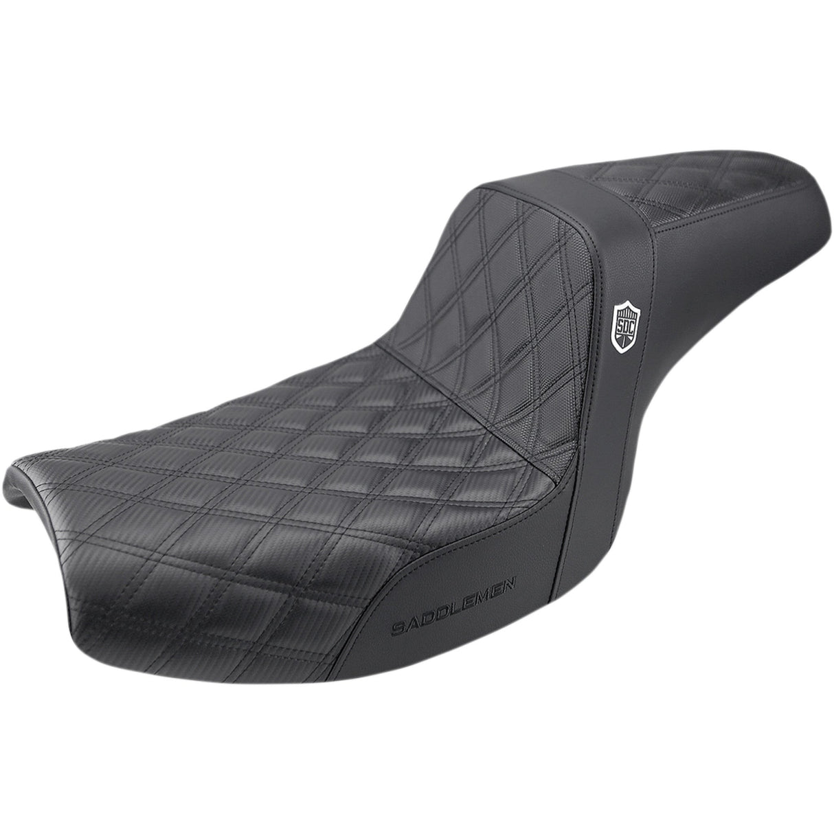 Saddlemen Pro Series SDC Performance Grip Seat Without Backrest Lattice Stitch Lumbar Gripper - SC88209DB For Harley Dyna 1982-1994