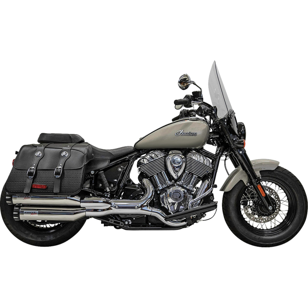 Bassani Xhaust 4" Slip-On Mufflers Chrome - 8CH17 For Indian 2022-2025
