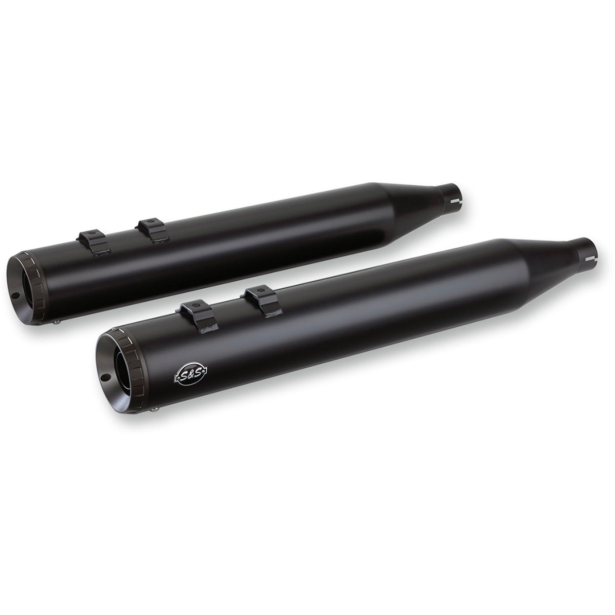 S&S Cycle Grand National Slip-On Mufflers Black M8 - 550-0694 For Harley Touring 2017-2026