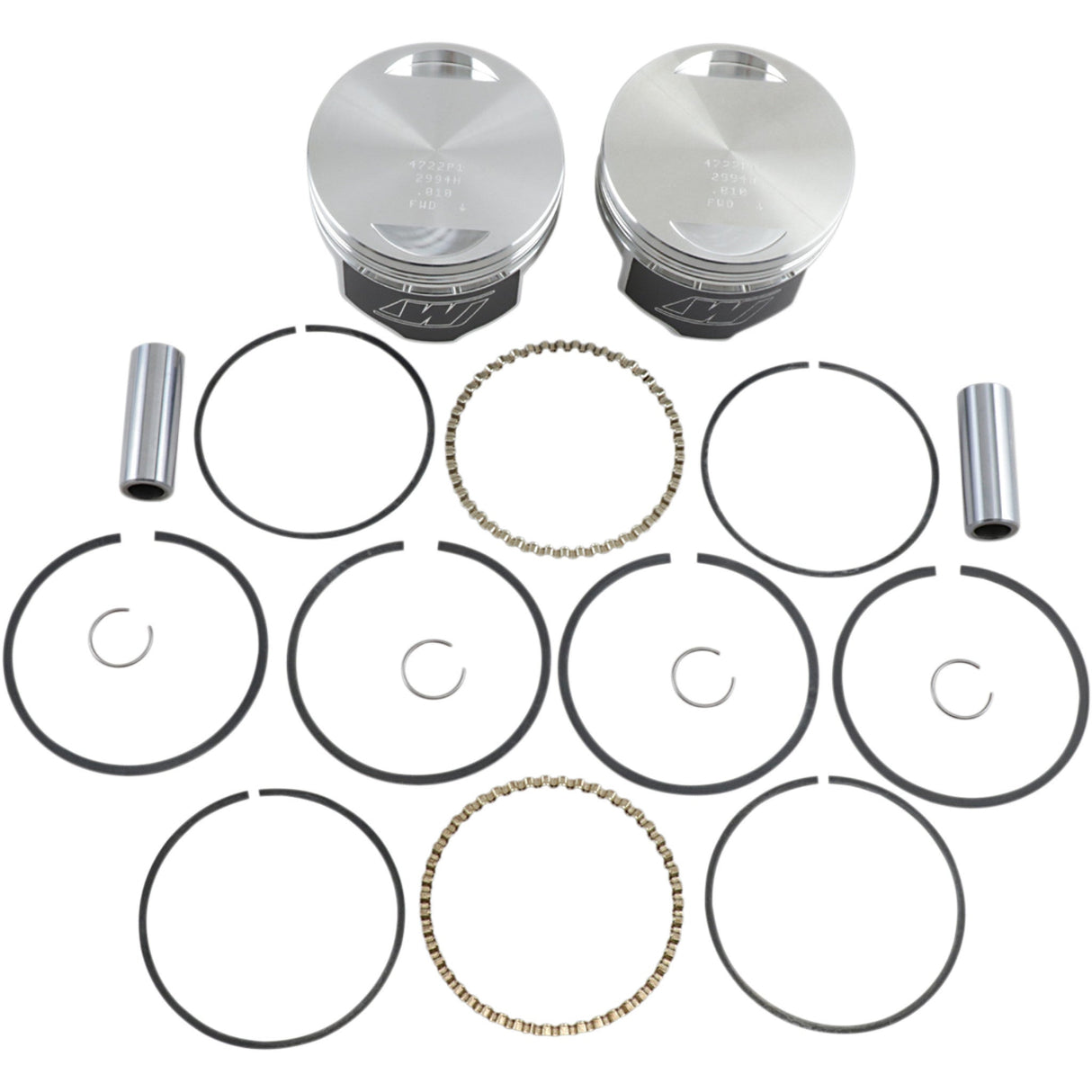 WISECO K1641 K1641 High-Performance Piston Kit Piston Kit - +0.010" - Evolution Big Twin 1340 cc