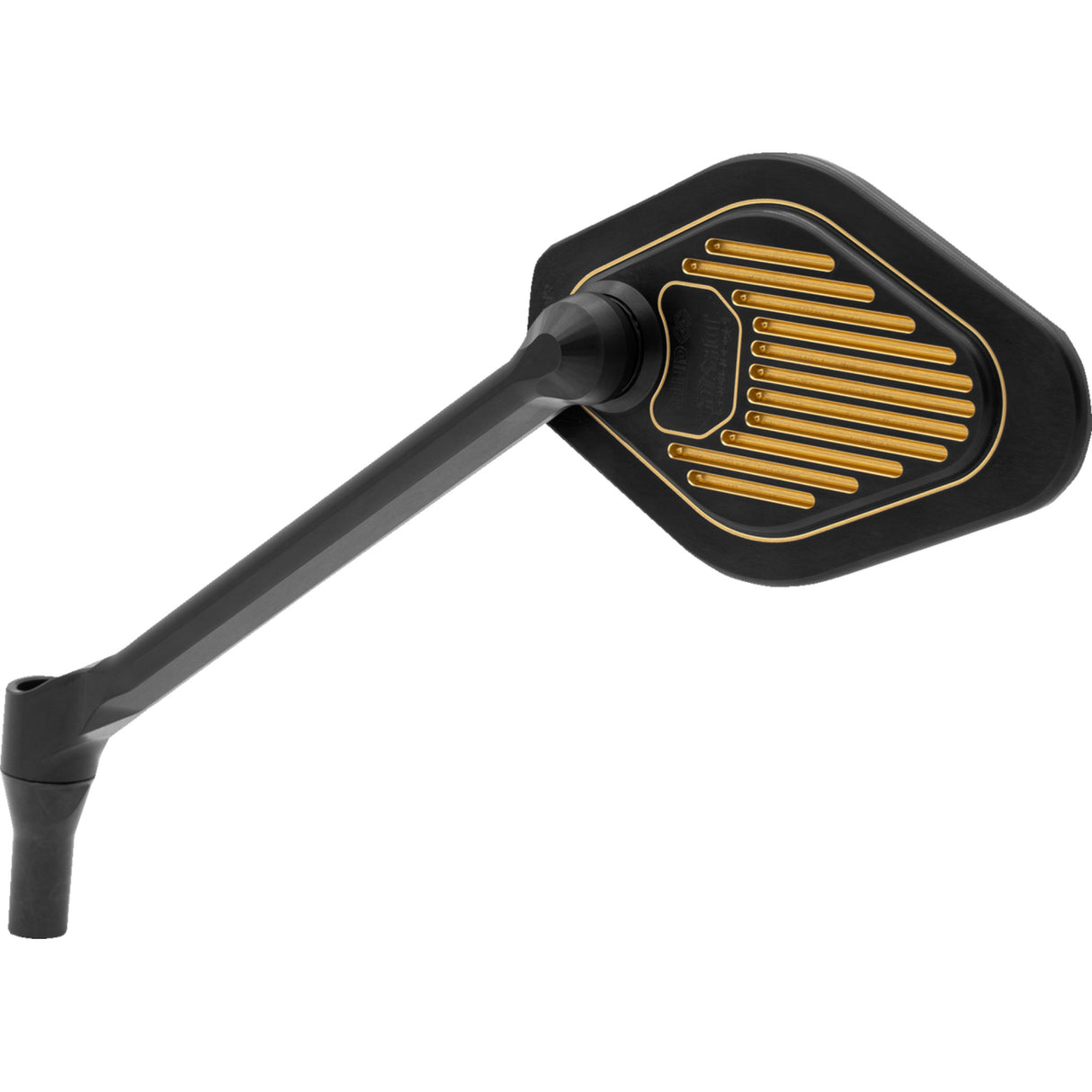 DRAG SPECIALTIES 0640-1868 Long Stem Adjustable Mirror Mirror - Adjustable - Long Stem - Black/Gold - Left