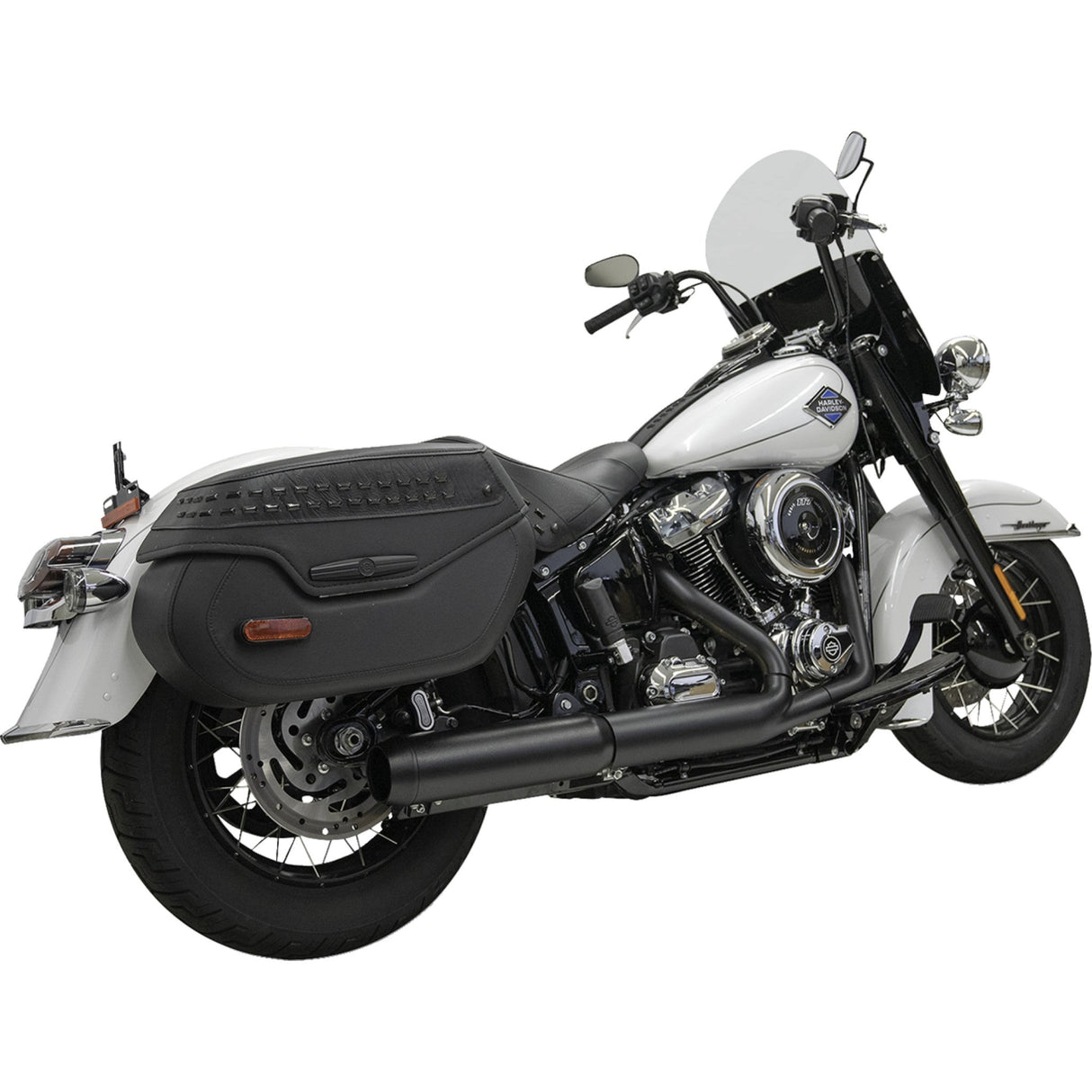 BASSANI XHAUST 1801-1859 1S38FB 4" Slip-On Muffler with Baffle Core 4" Slip-On Muffler with 2-1/2" x 10" Baffle Core - Black - 49-State