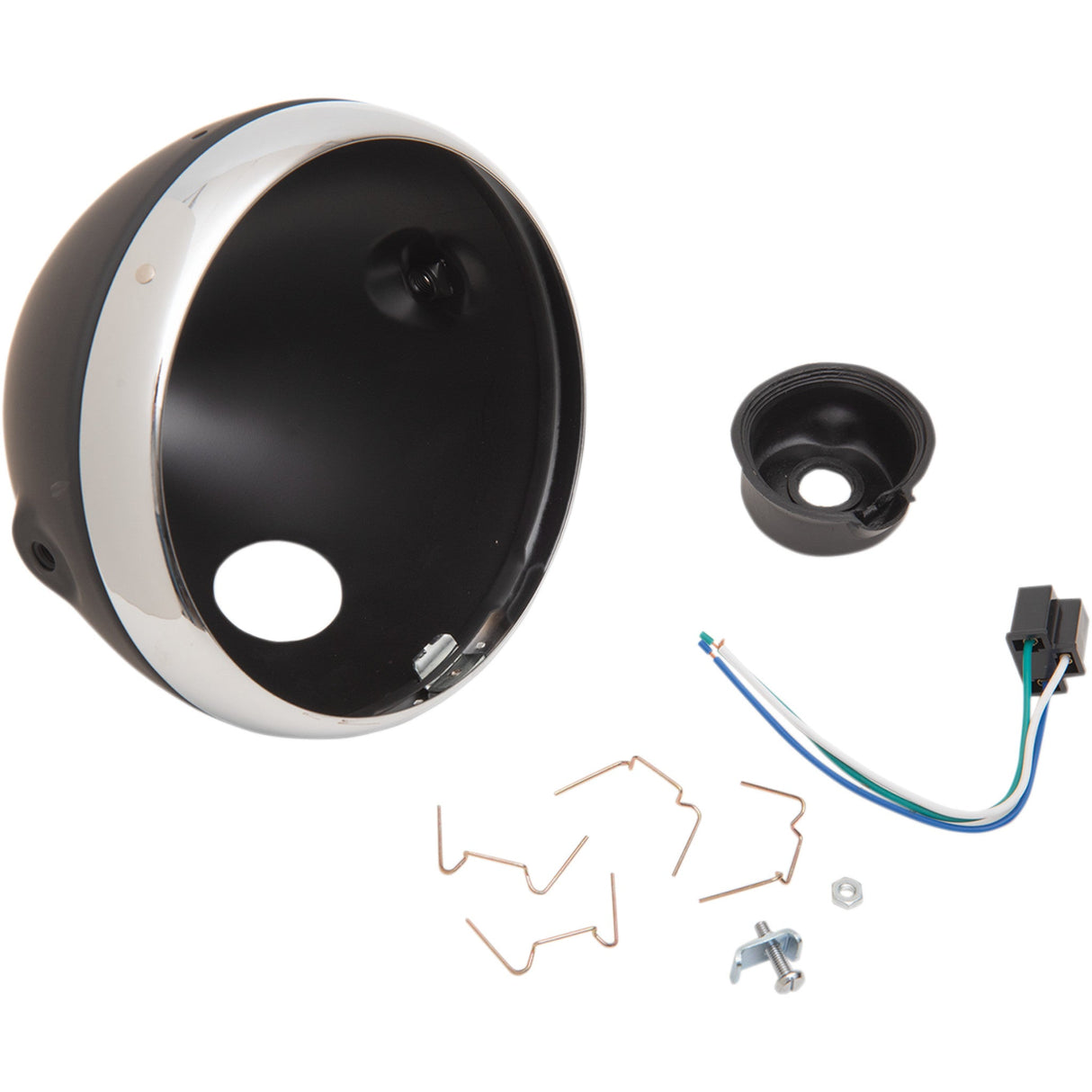 EMGO 2001-0824 66-65068 Lucas Style 7" Side Mount Headlight Shells Lucas Style Headlight Shell - 7" - Black
