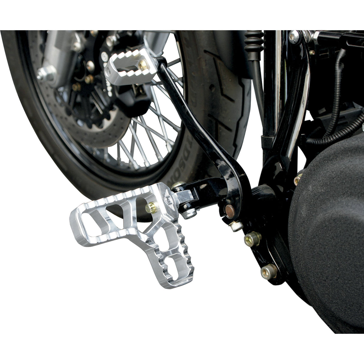 JOKER MACHINE 1620-1149 08-62-1 Adjustable Serrated Billet Footpegs - With Heel - Clear