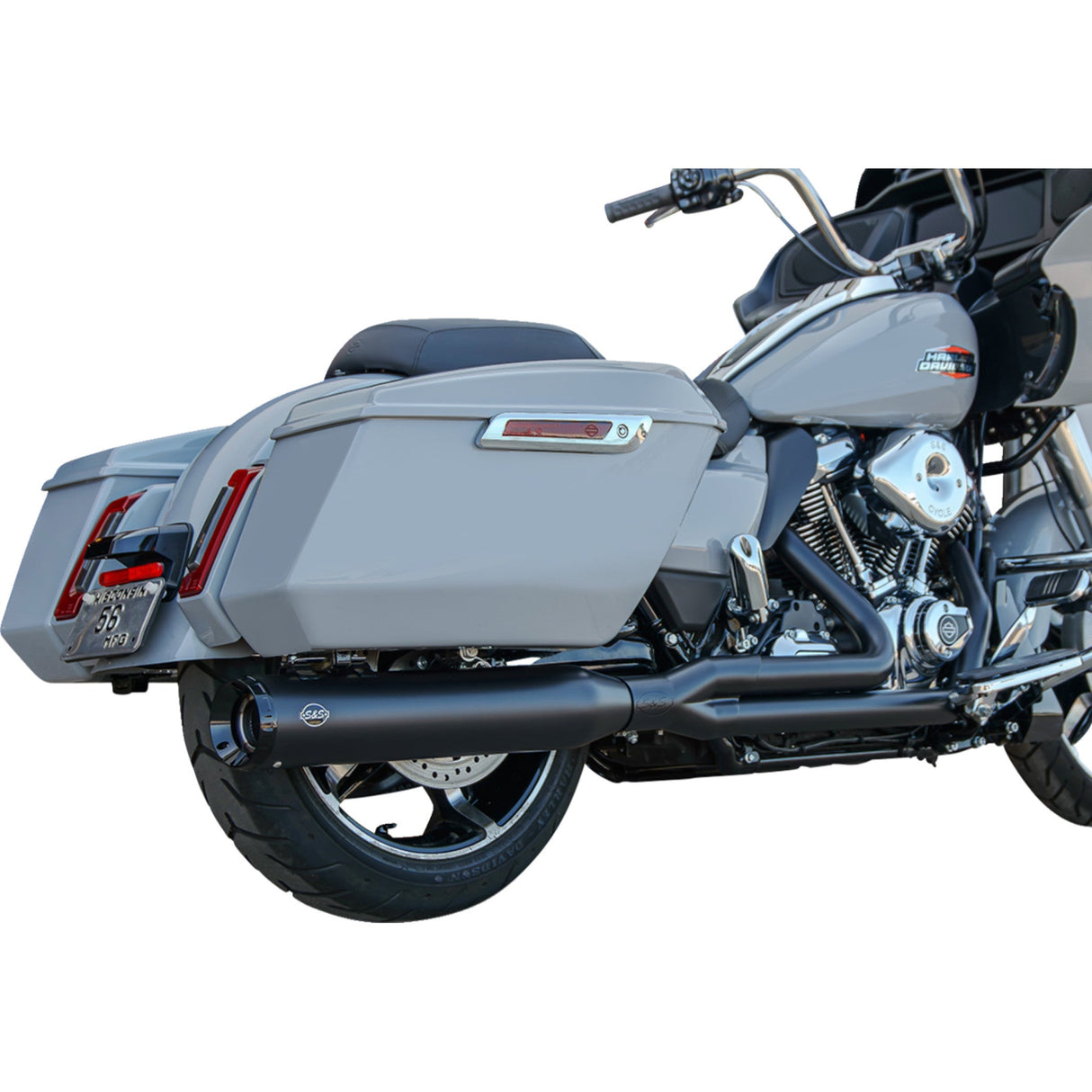 S&S Cycle 2-Into-1 GNX Exhaust System Race Only Guardian Black Touring - 550-1167 For Harley Touring 2017-2026