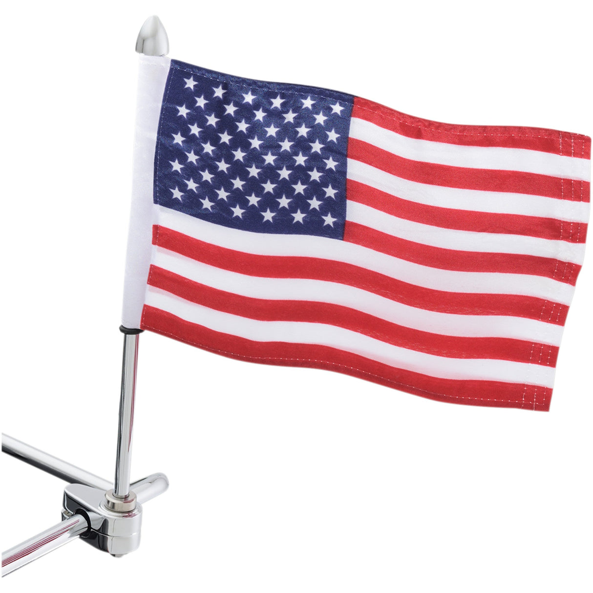 SHOW CHROME 0521-1581 4-248A 12" Flag Pole with Finial Flag Pole - With Flag - Tubular Mount
