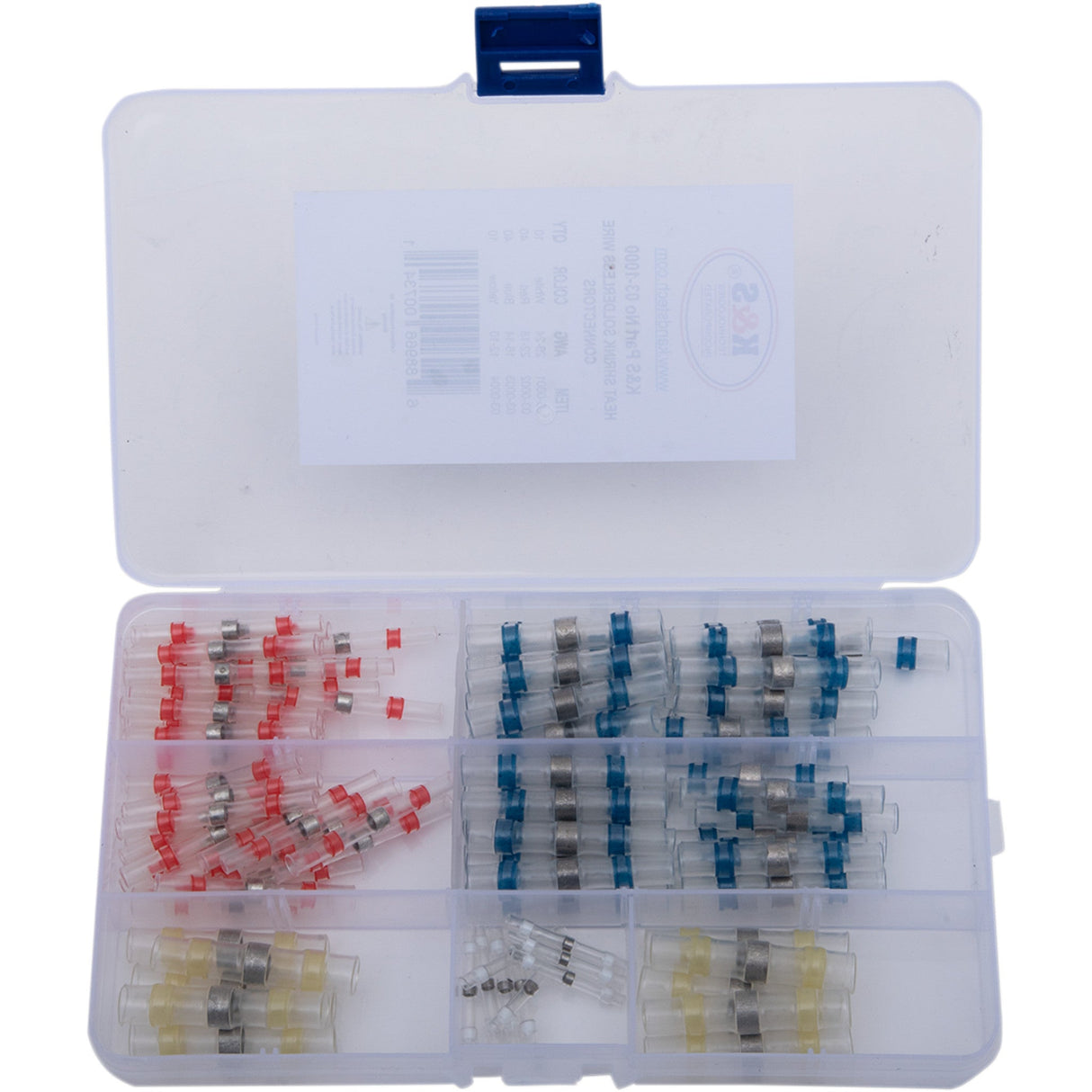 K&S TECHNOLOGIES 2120-0954 03-1000 Heat-Shrink Solderless Wire Connector Kit/Refill Solderless Wire Connectors - 100 Pieces
