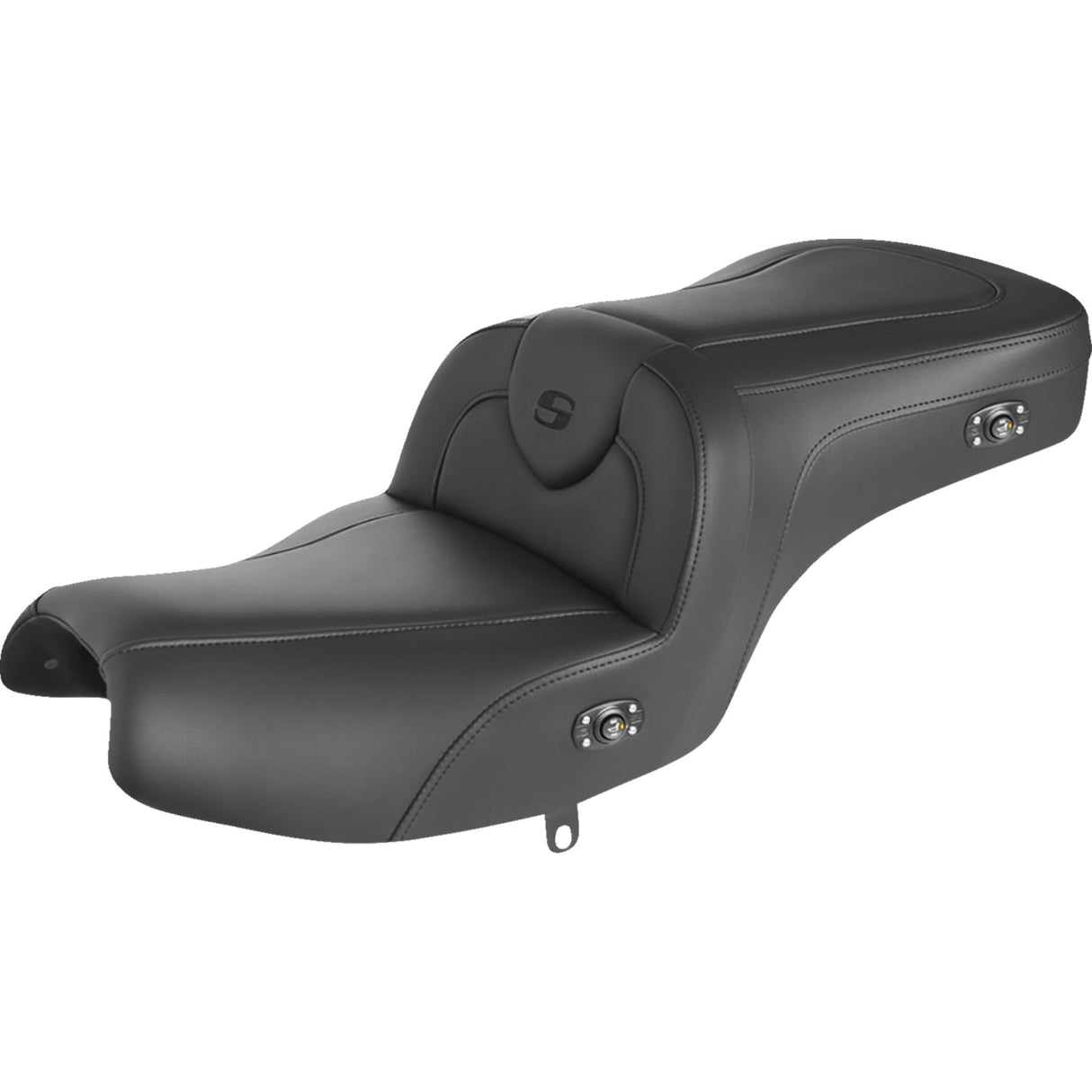 Saddlemen Heated RoadSofa™ Seat Without Backrest Black With Black Stitching Heated - I20-06-187HCT For Indian 2020-2026