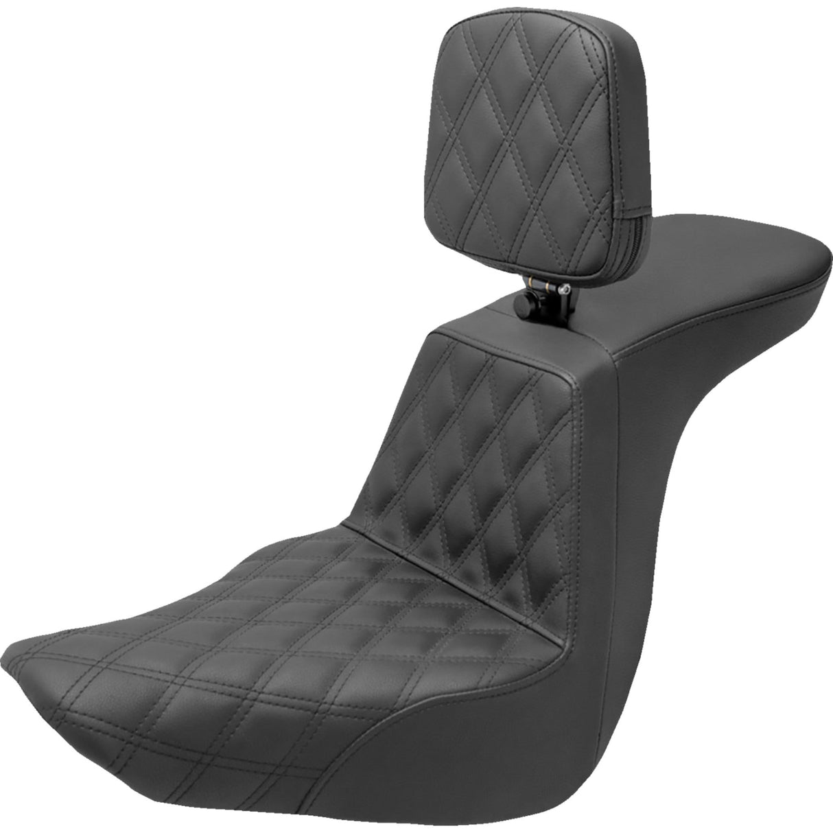 Saddlemen Tour Step-Up Seat Rider Backrest Front Lattice Stitch - 818-29-192BR For Harley Softail 2018-2024