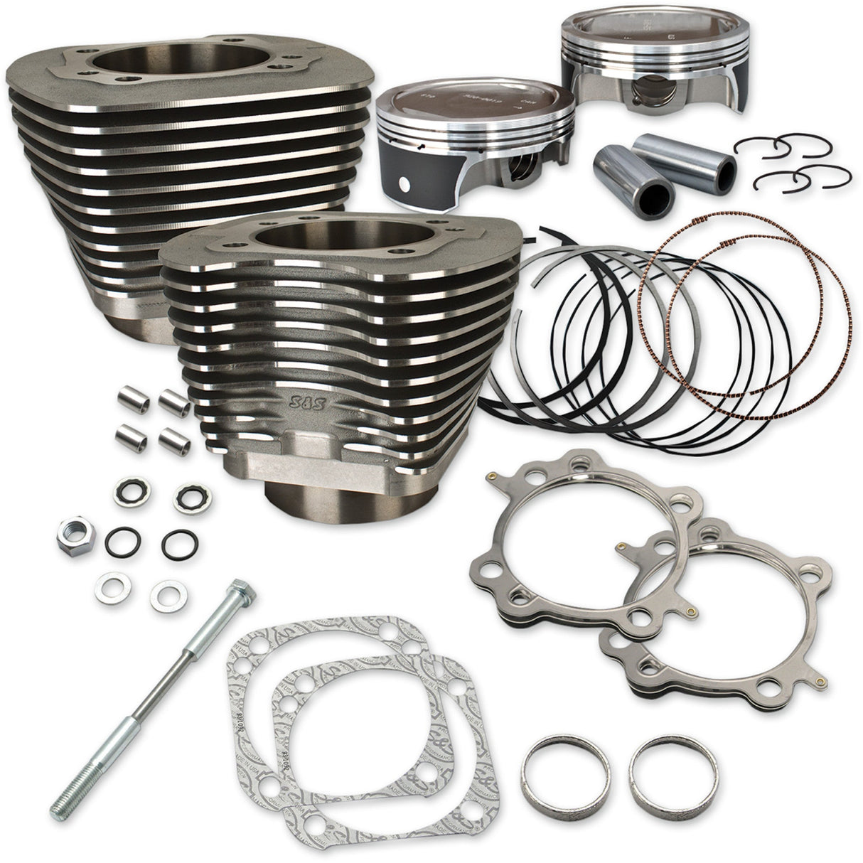S&S Cycle Big Bore Cylinder Kit Wrinkle Black Twin Cam - 910-0338 For Harley Motorcycles 2007-2017