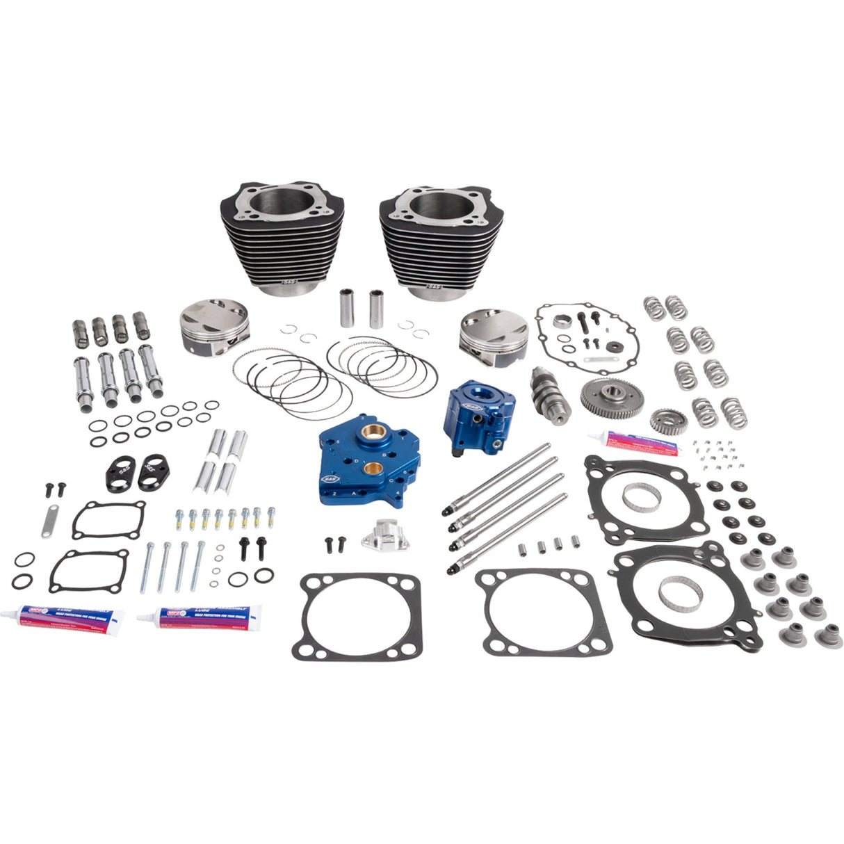 S&S CYCLE 0904-0222 310-1390A 132" Power Package Performance Kit Power Package - Oil Cooled - 496 Chain Drive - Wrinkle Black w/Highlight - M8