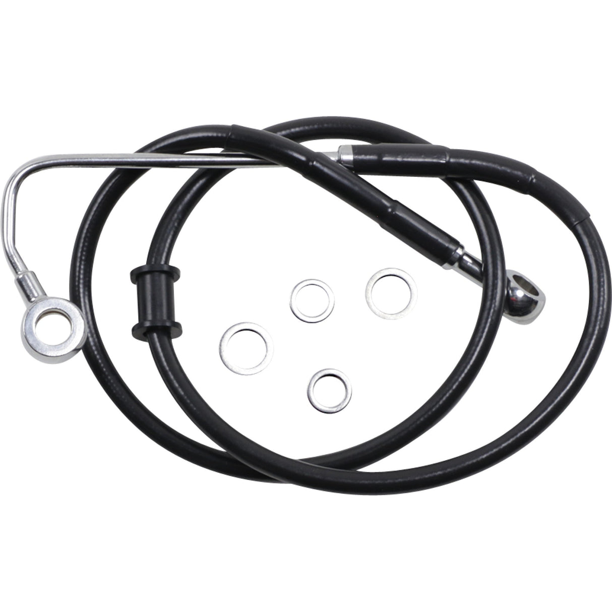 Drag Specialties Extended Length Stainless Steel Brake Line +2" Black For Harley Softail Heritage Classic 2015-2017