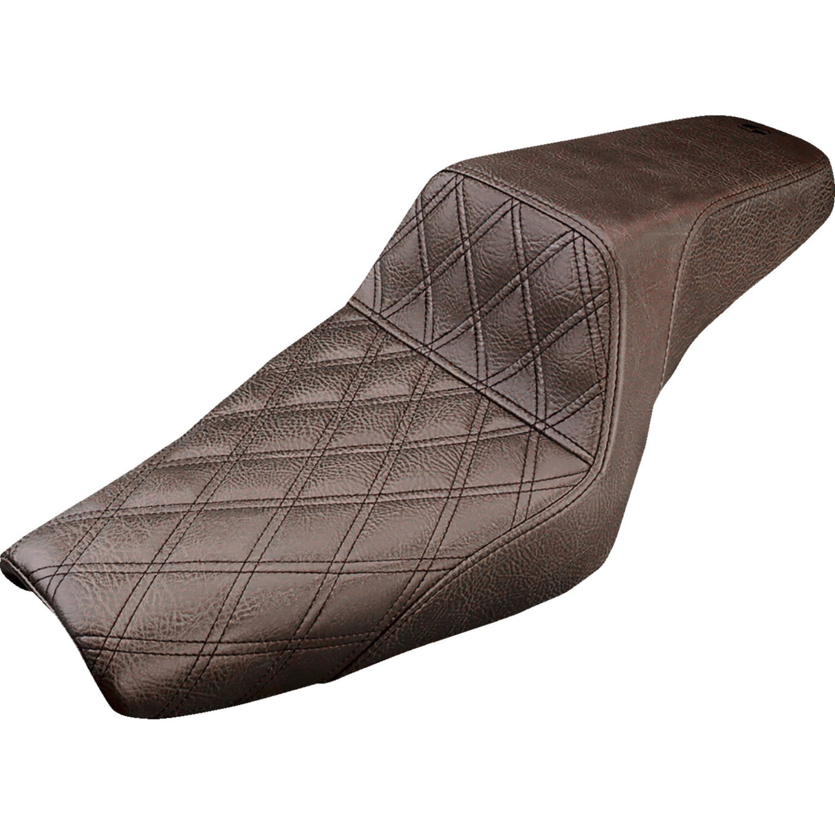 Saddlemen Step-Up Seat — Front Lattice Stitch Brown - 807-03-172BR For Harley Sportster 2004-2020 (4.5G Tank)
