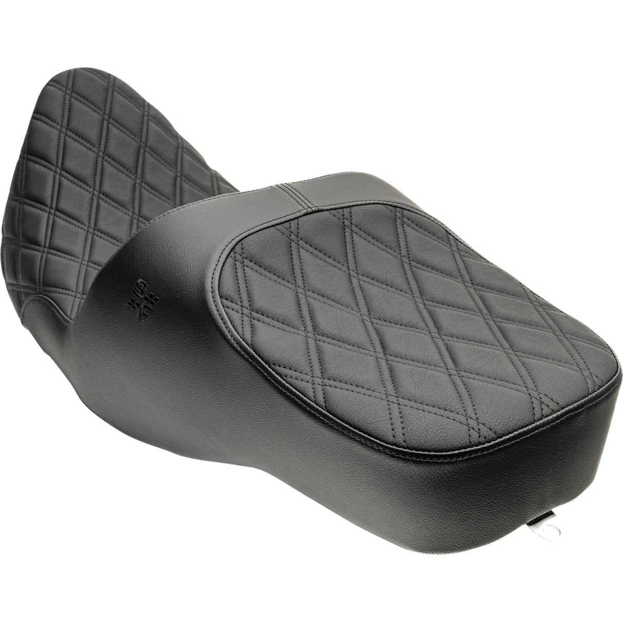 Slyfox Chariot Seat Black Double Diamond Stitch Black Logo FLH FLT - 4729C For Harley Touring 2023-2026