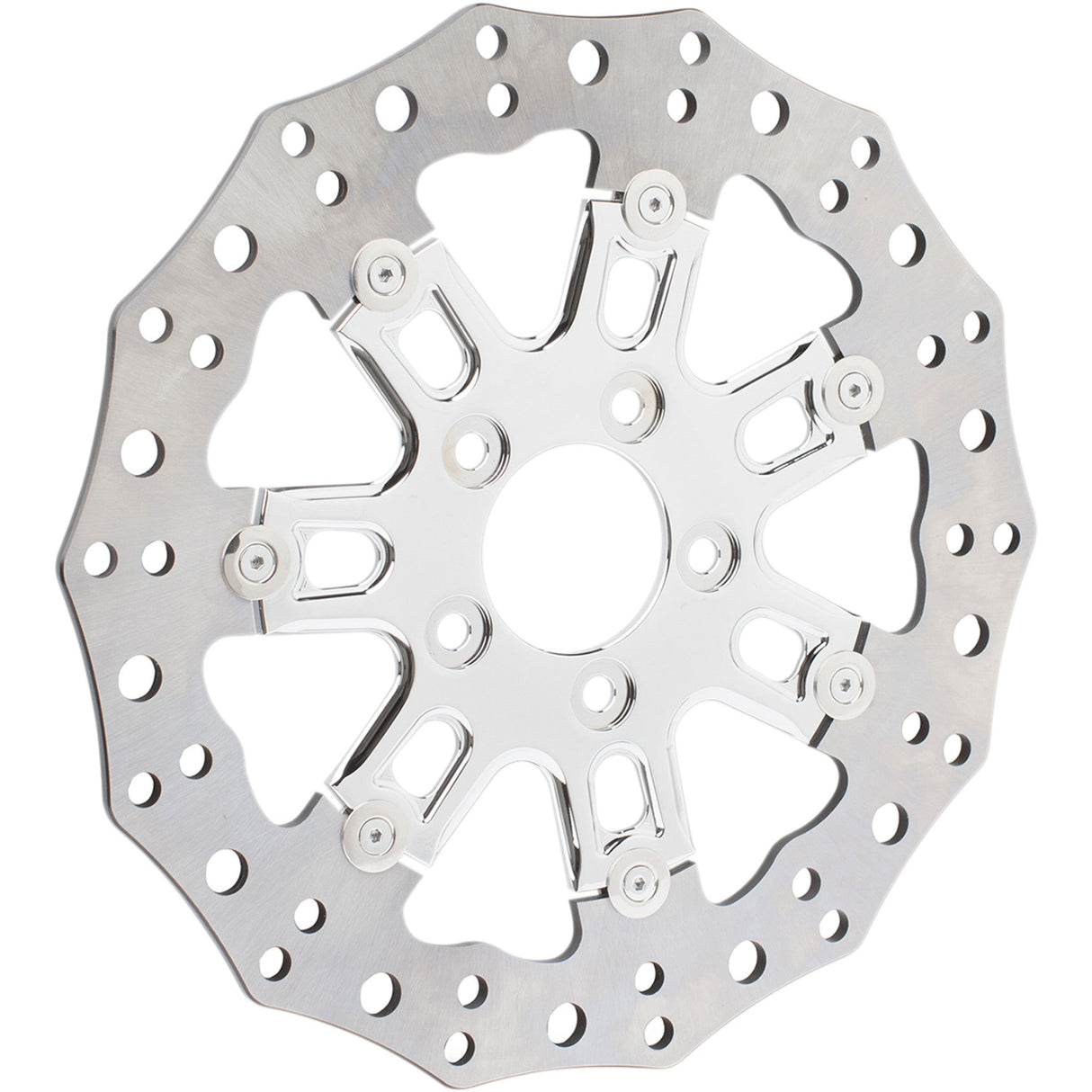 Arlen Ness Two-Piece Floating Brake Rotor 7 Valve 11.8" Chrome - 33-10302-202 For Harley Motorcycles 2006-2022