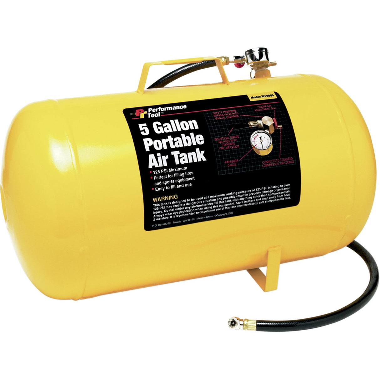PERFORMANCE TOOL 0363-0051 W10005 5-Gallon Air Tank Air Tank Portable