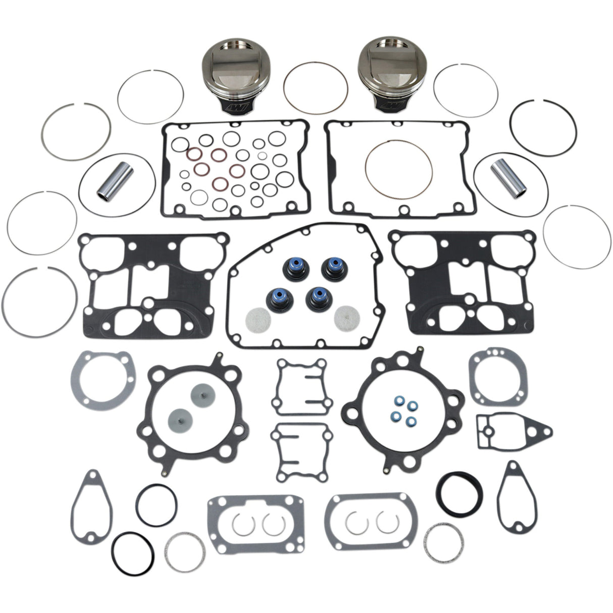 WISECO 0903-0787 VT2709 Piston Kit with Gaskets Piston Kit with Gasket - Standard - Twin Cam 88" Bored to 1550 cc (95 Cubic Inch)