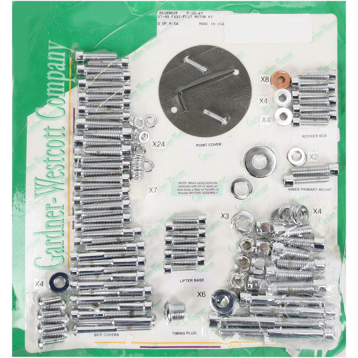 Gardner-Westcott Bolt Kit - P-80-87 For Harley Softail 1987-1999