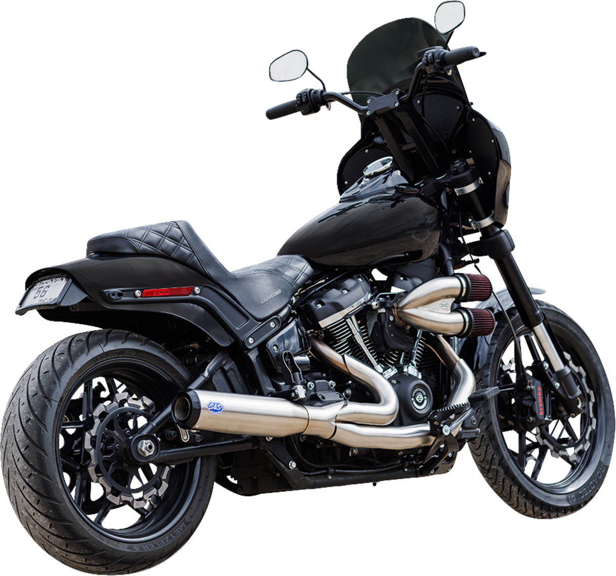 2-into-1 Qualifier Exhaust System - 50-State - Silver - Softail - 1800-2682