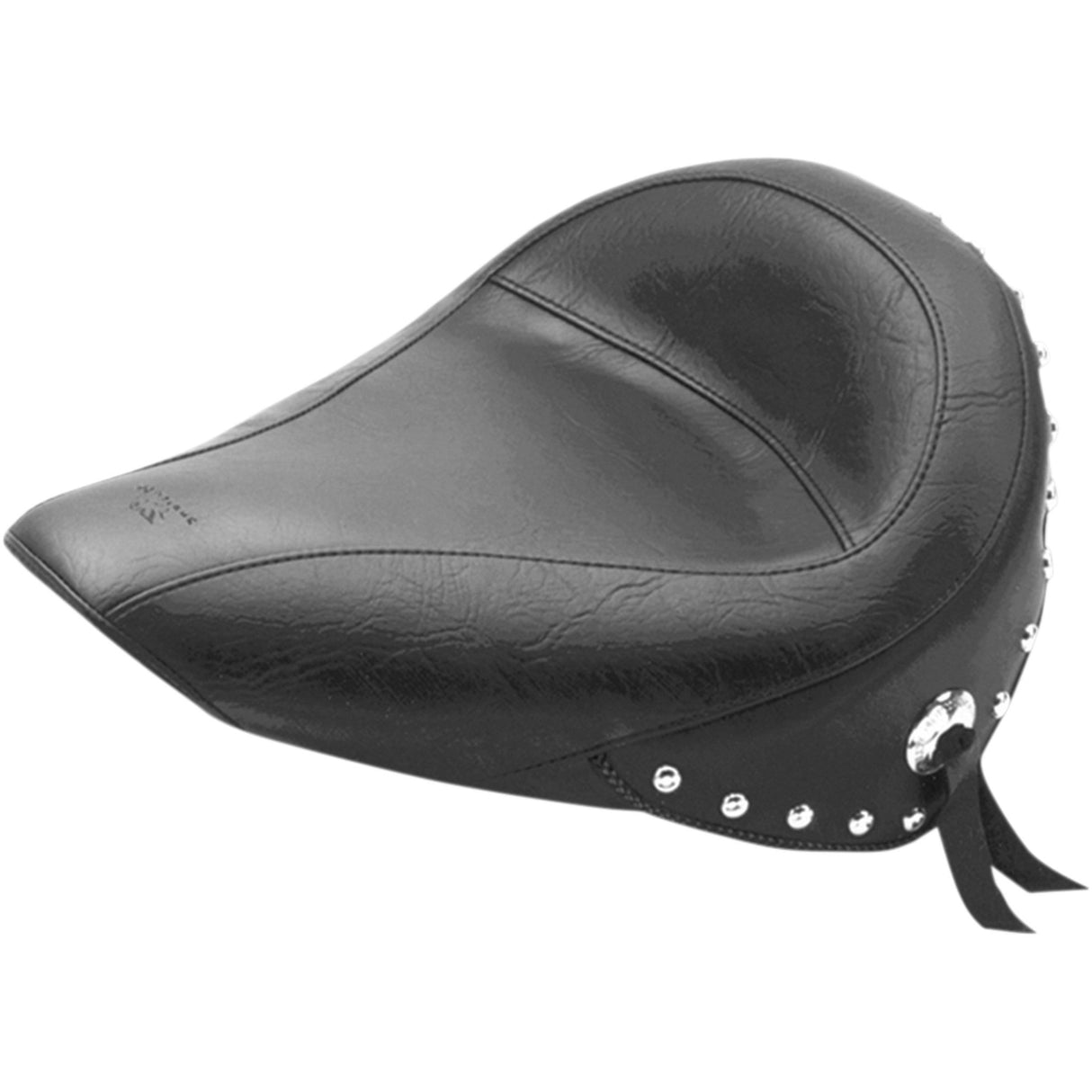 Mustang Studded Vinyl Solo Seat — Without Backrest - 75490 For Harley Softail 1984-1999