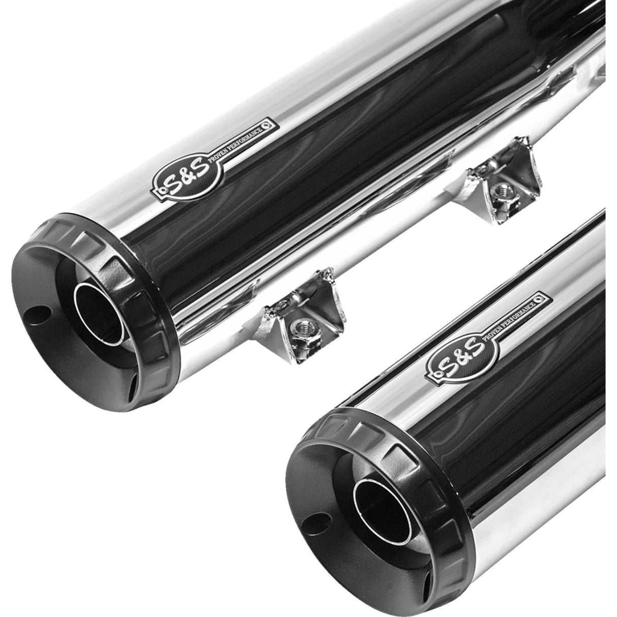 S&S Cycle Grand National Slip-On Mufflers Chrome 50-State - 4110-156 For Indian Scout 2015-2023