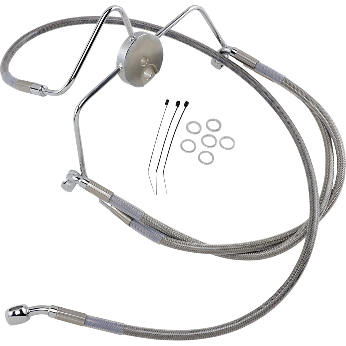DRAG SPECIALTIES Extended Length Stainless Steel Brake Line Kit Front