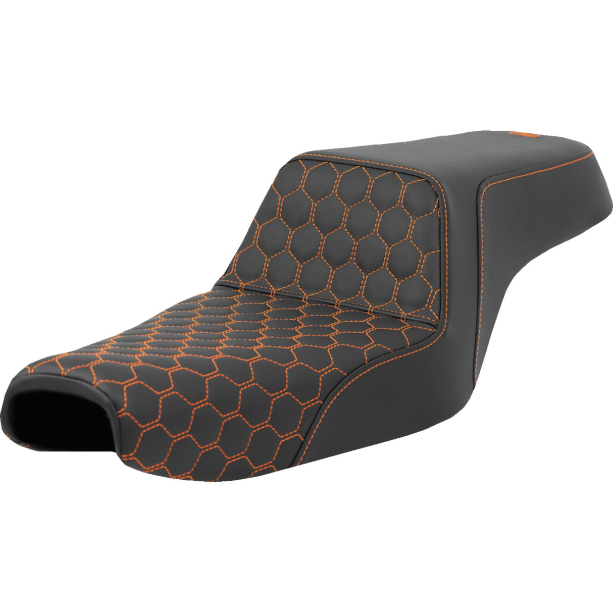 Saddlemen Honeycomb Step-Up Seat Honeycomb Orange Stitching 3.3 Gal Tank - 807-11-17703 For Harley Sportster 2004-2022 (3.3G Tank)