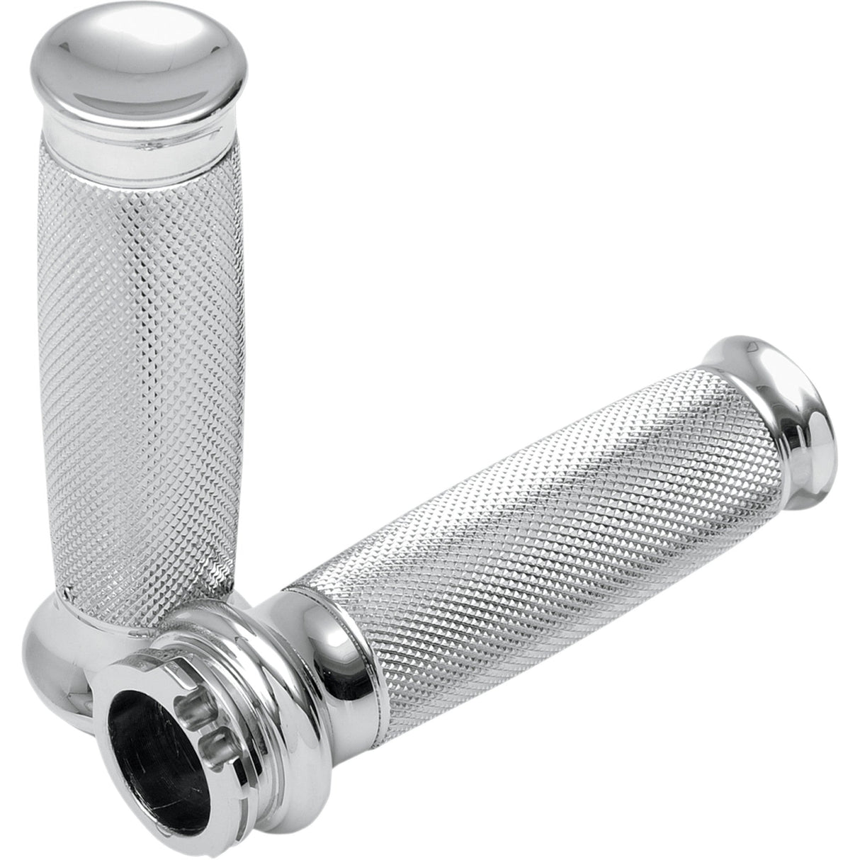 Todd's Cycle Grips Vice Knurled Chrome - VGK-1 For Harley Motorcycles 1980-2022