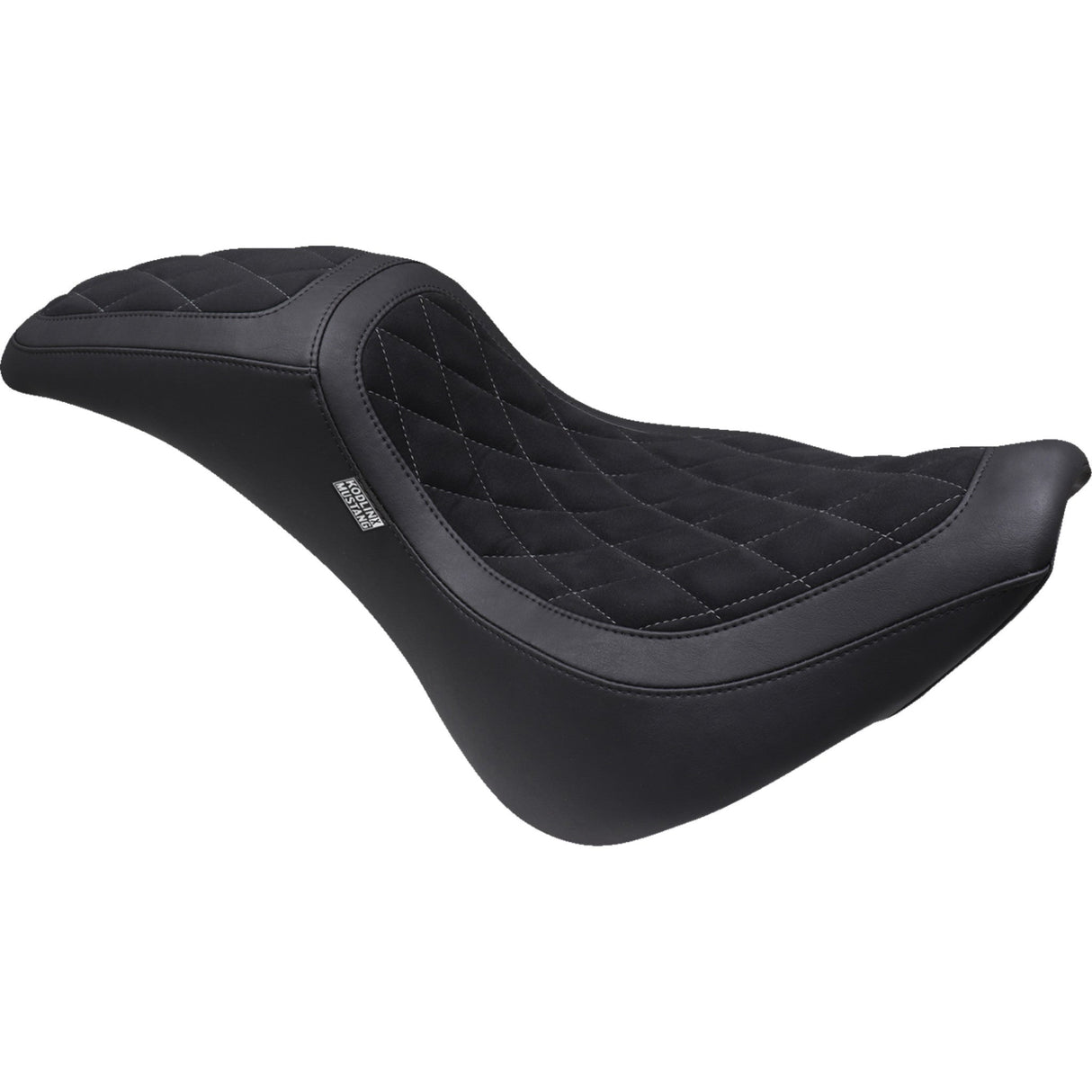 Mustang Kodlin Signature Series Fastback™ Seat Vinyl Alcantara® Diamond Stitch With Gun Metal Thread FX - 76321GM For Harley Softail 2018-2025