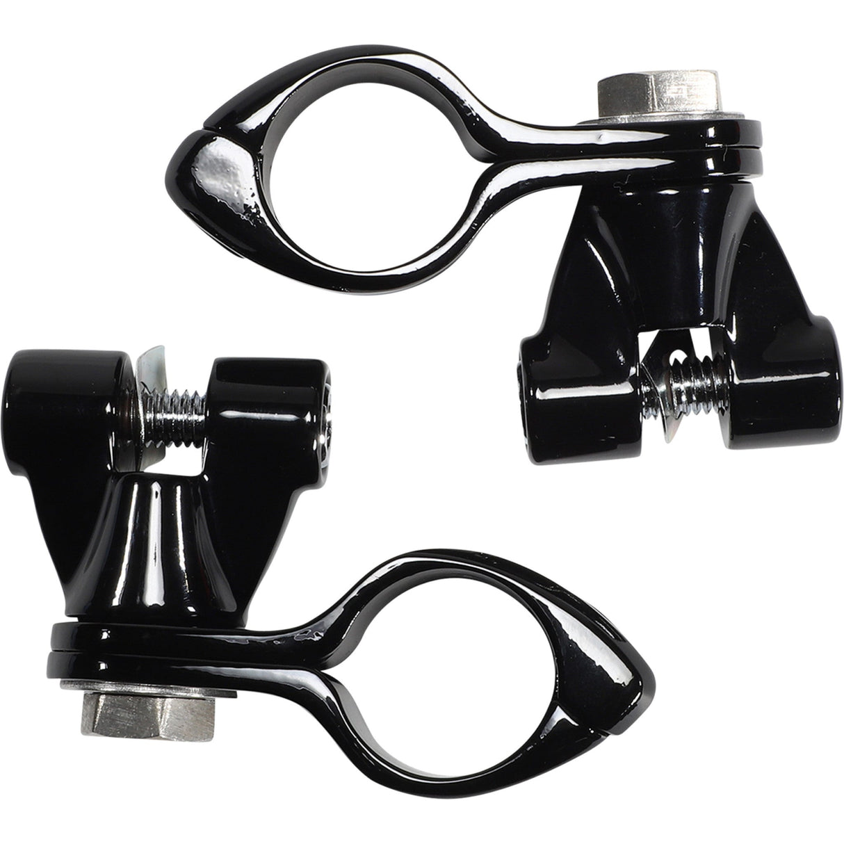 CIRO 1624-0302 60022 Engine Guard Highway Peg Hingeless Mounting Clamp Kit Pinless Clevis Clamp - Black