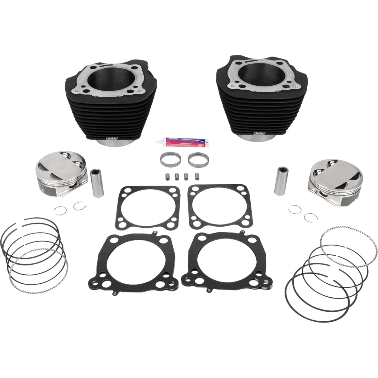 S&S Cycle Big Bore Cylinder Kit 4.500" Stroke Wrinkle Black Without Highlighted Fins M8 - 910-0846A For Harley Motorcycles 2017-2023