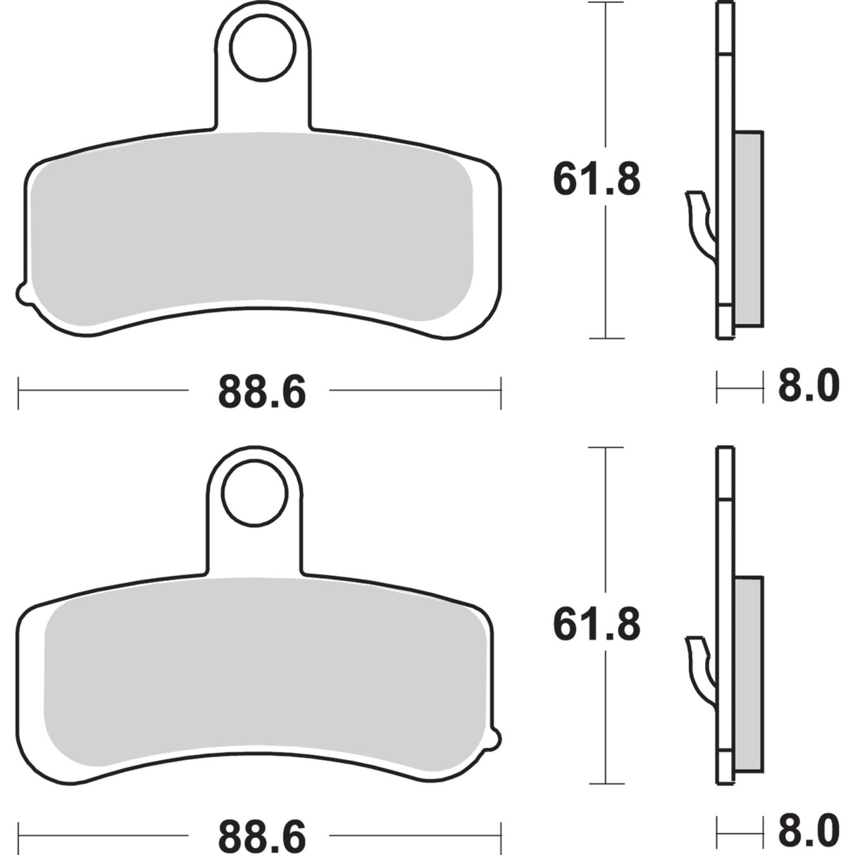 SBS 1721-1776 853H.HS Sintered Metal Harley/Buell Brake Pads Sintered Brake Pads - Harley-Davidson