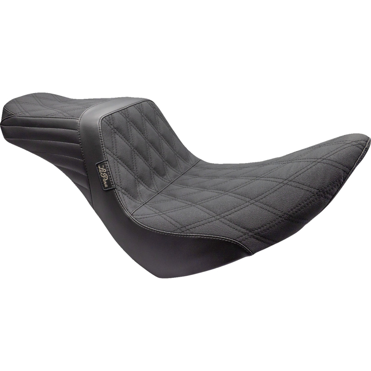 LePera Tailwhip Seat Double Diamond With Grip Tape Black FL FX - LYR-580DDGP For Harley Softail 2018-2023