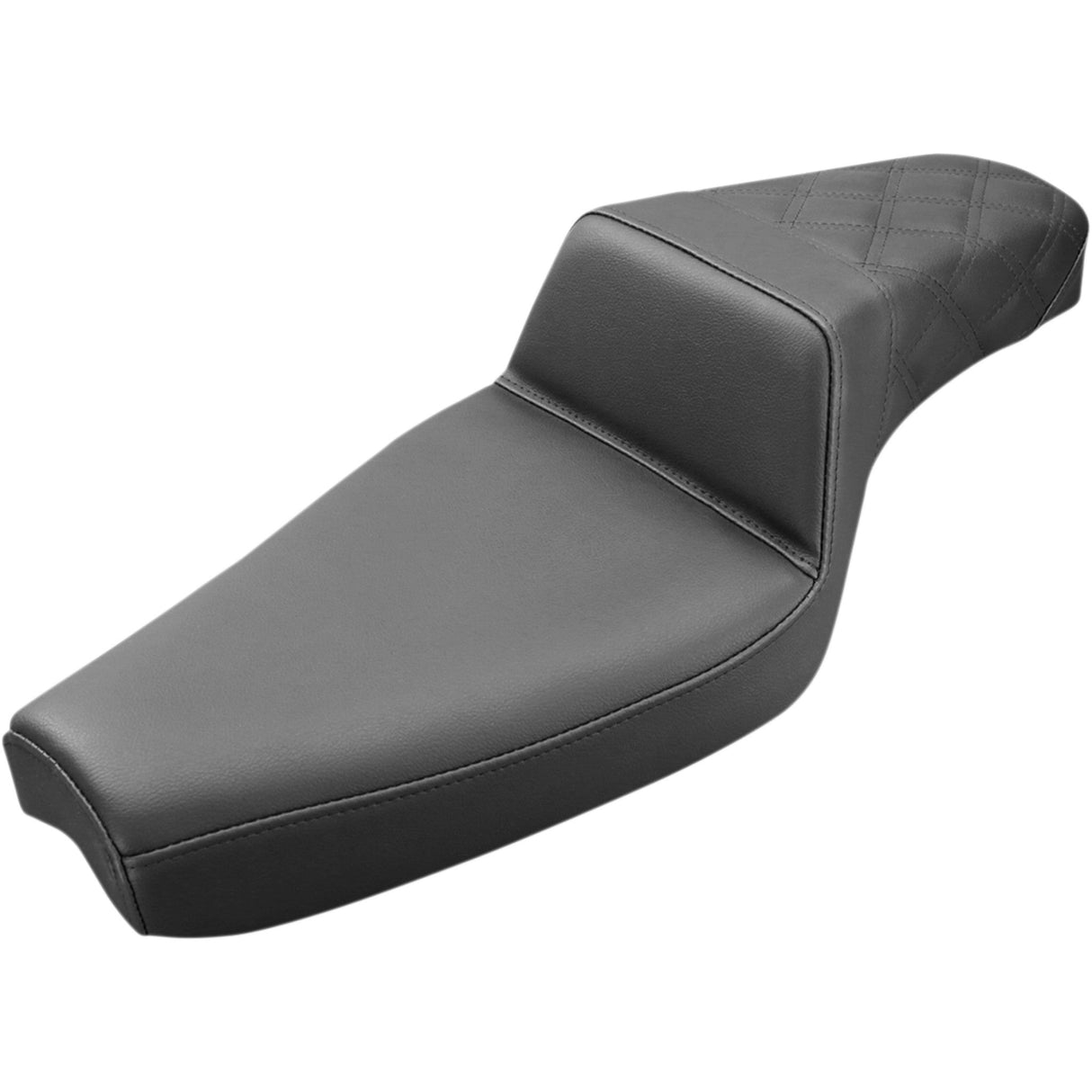 Saddlemen Step-Up Seat — Rear Lattice Stitch Black - 807-03-173 For Harley Sportster 2004-2020 (4.5G Tank)