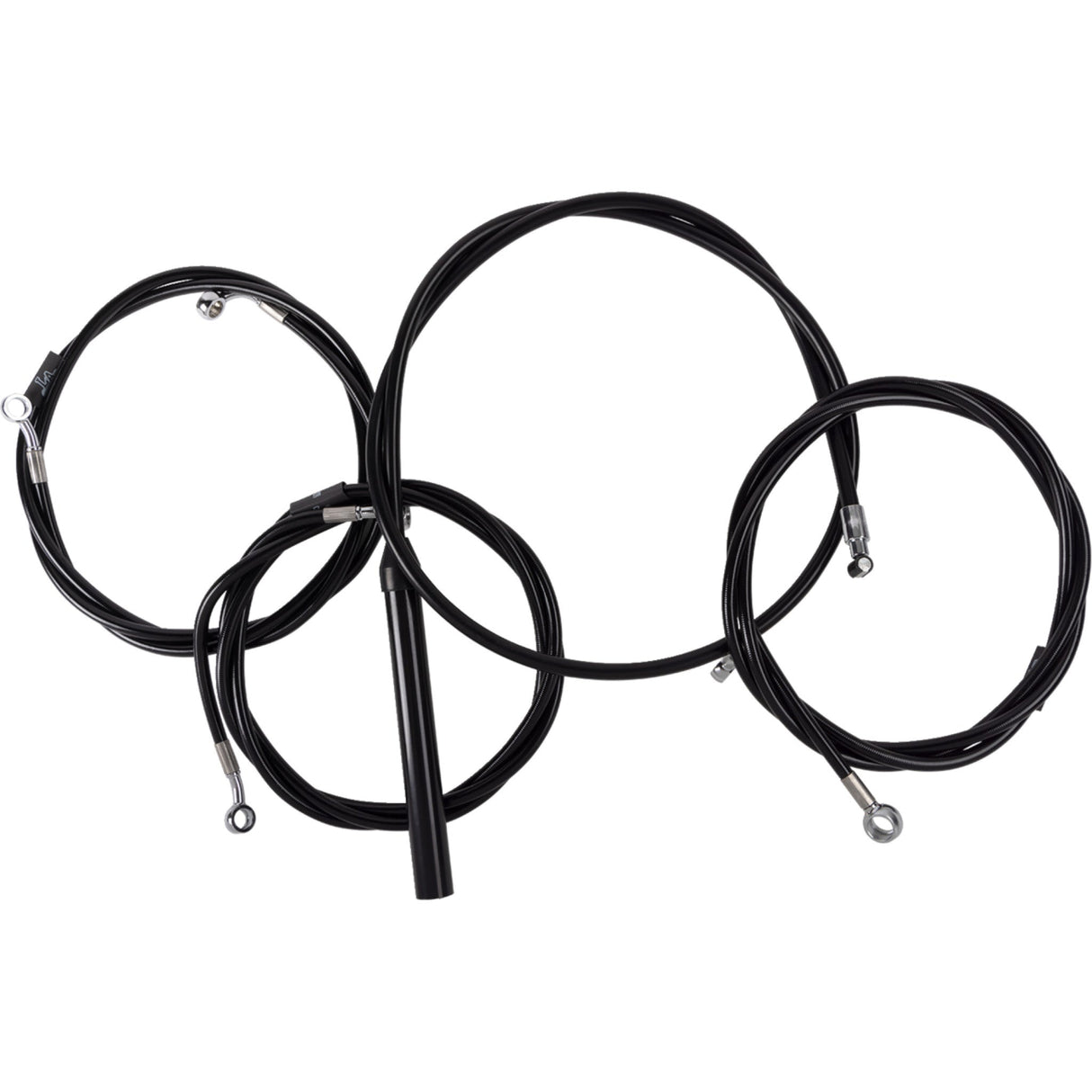 LA Choppers Complete Black Vinyl Braided Handlebar Cable Brake Line Kit 15"-17" Handlebars - LA-8059KT2-16B For Harley Touring 2023-2026