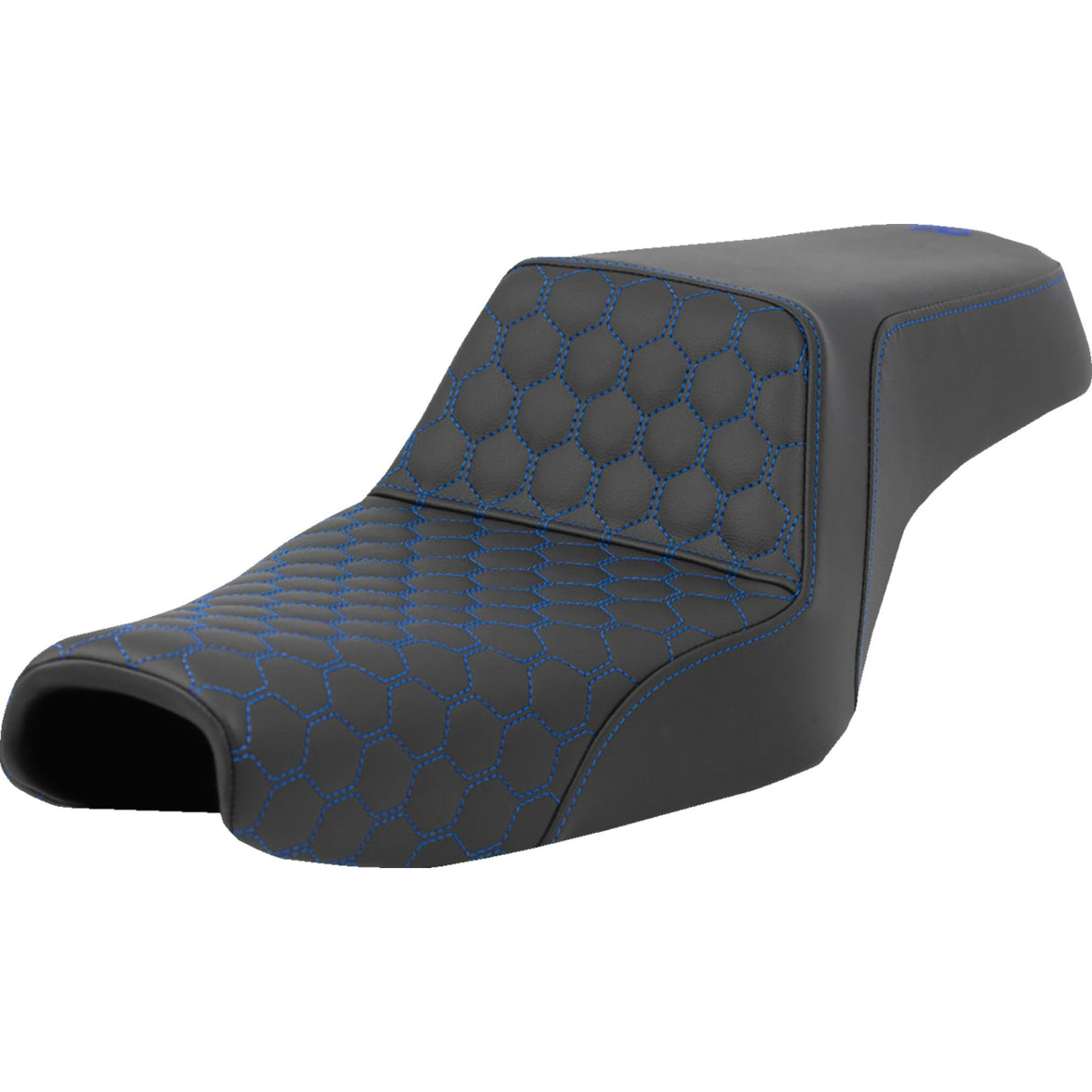 Saddlemen Honeycomb Step-Up Seat Honeycomb Blue Stitching 3.3 Gal Tank - 807-11-17701 For Harley Sportster 2004-2022 (3.3G Tank)