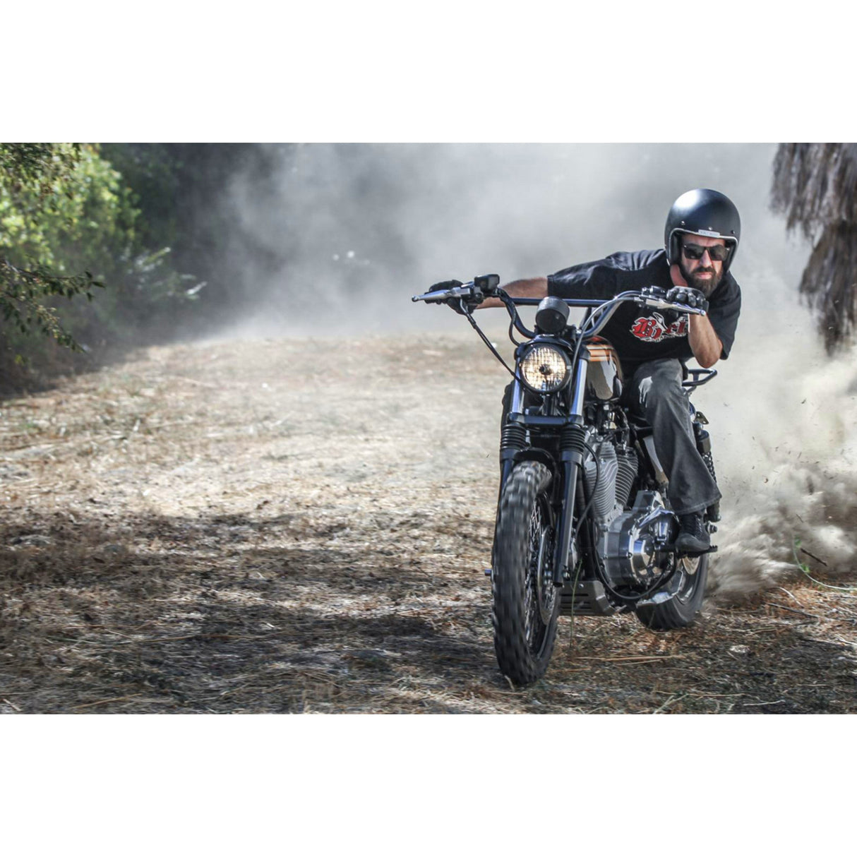 Burly Brand 1" Scrambler Handlebar Black - B12-6020B For Harley 1983-2022