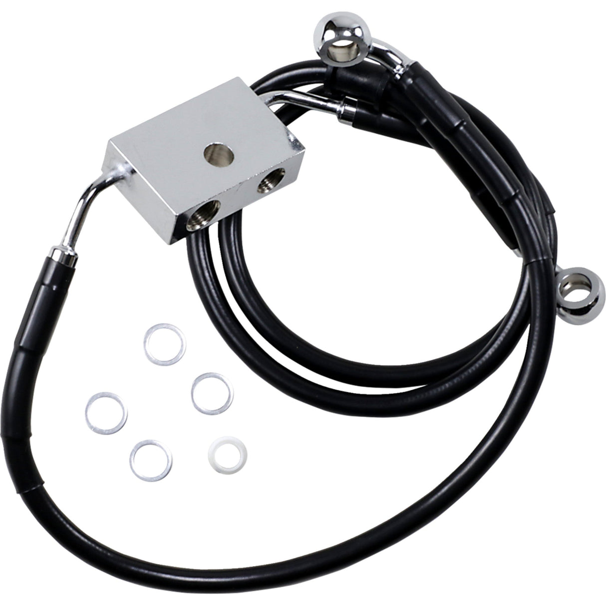 Drag Specialties Extended Length Brake Line Front +8" Black For Harley Sportster 2014-2019