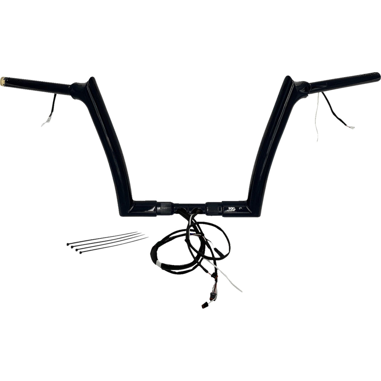 FAT BAGGERS INC. 0601-6194 802312-B EZ Install Wired 1-1/2" Pointed Top Handlebar Kit - 12" - Black