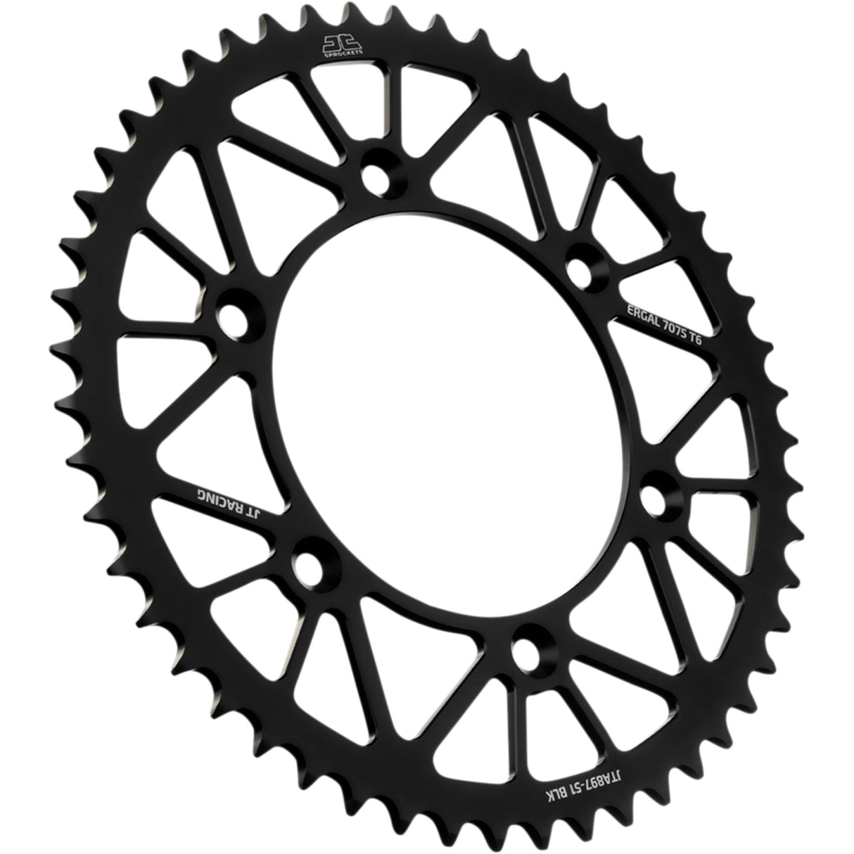 JT SPROCKETS 1211-2684 JTA897.51BLK RaceLite Aluminum Rear Sprocket Rear Sprocket - Black - 51-Tooth