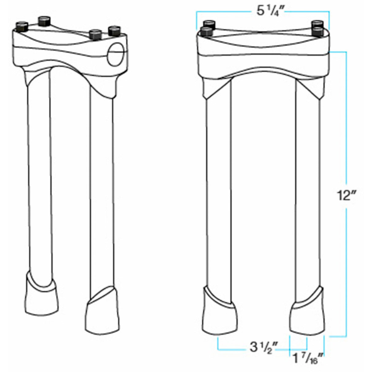 BILTWELL Murdock Handlebar Riser Risers - Black